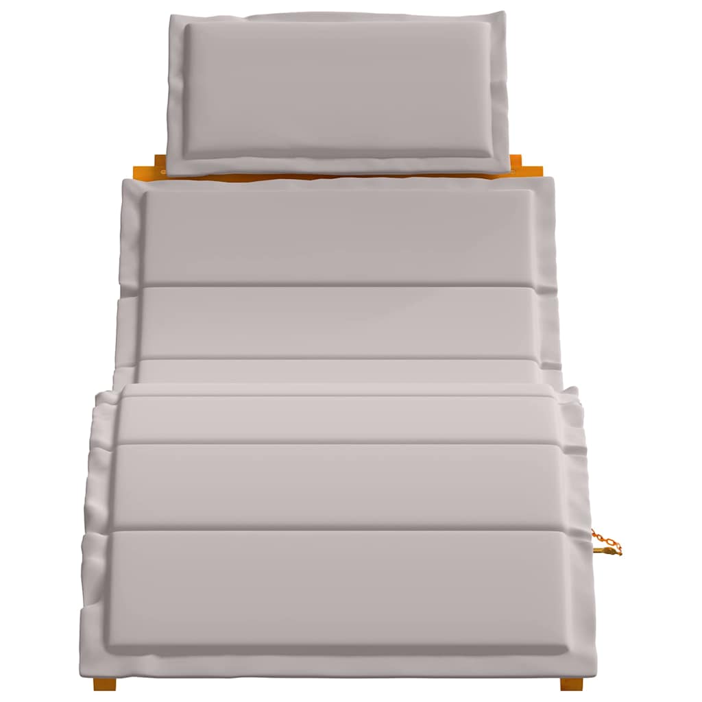 Sun loungers with cushions, 2 pcs., taupe, solid acacia wood
