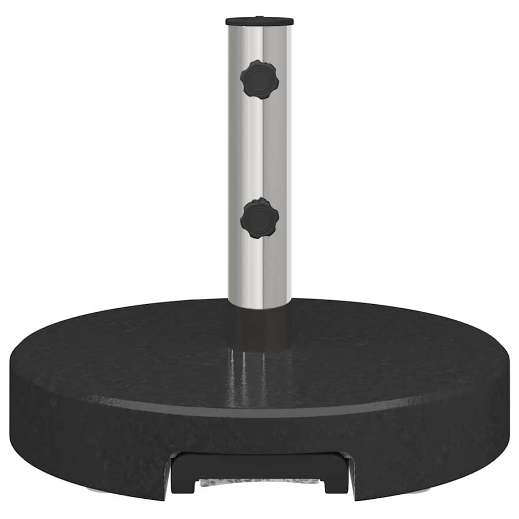 Round Black Granite Wheeled Umbrella Base with Handle 29 kg