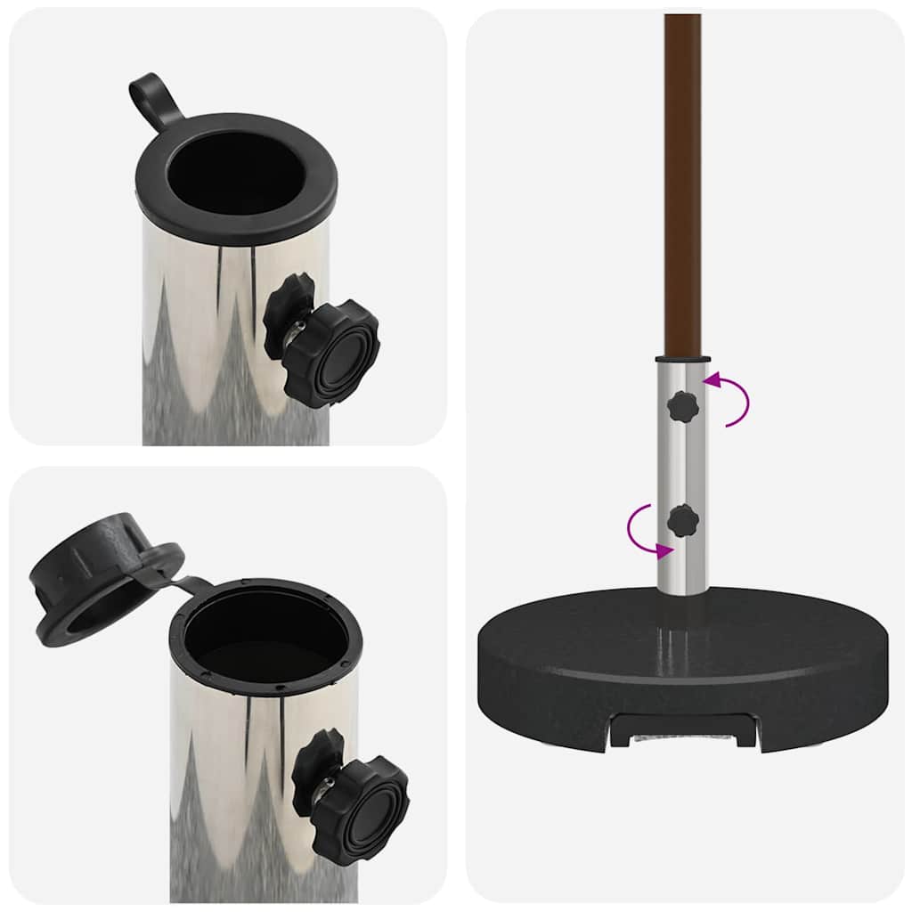 Round Black Granite Wheeled Umbrella Base with Handle 29 kg