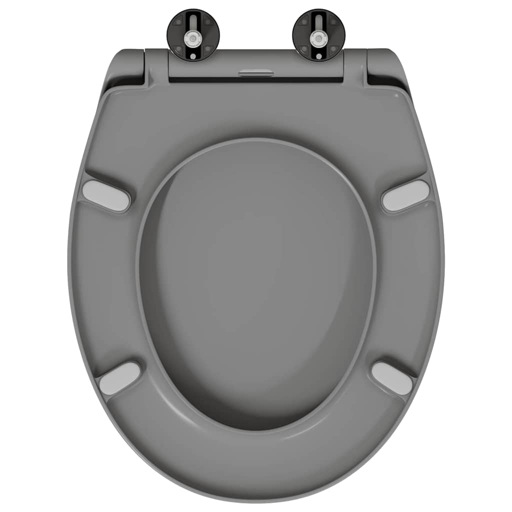 Quick-release Toilet Seat Grey 44.8 x 37.3 x 4.2 cm