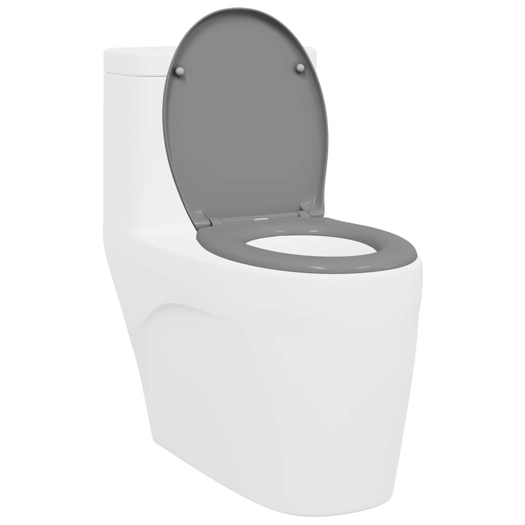Quick-release Toilet Seat Grey 44.8 x 37.3 x 4.2 cm