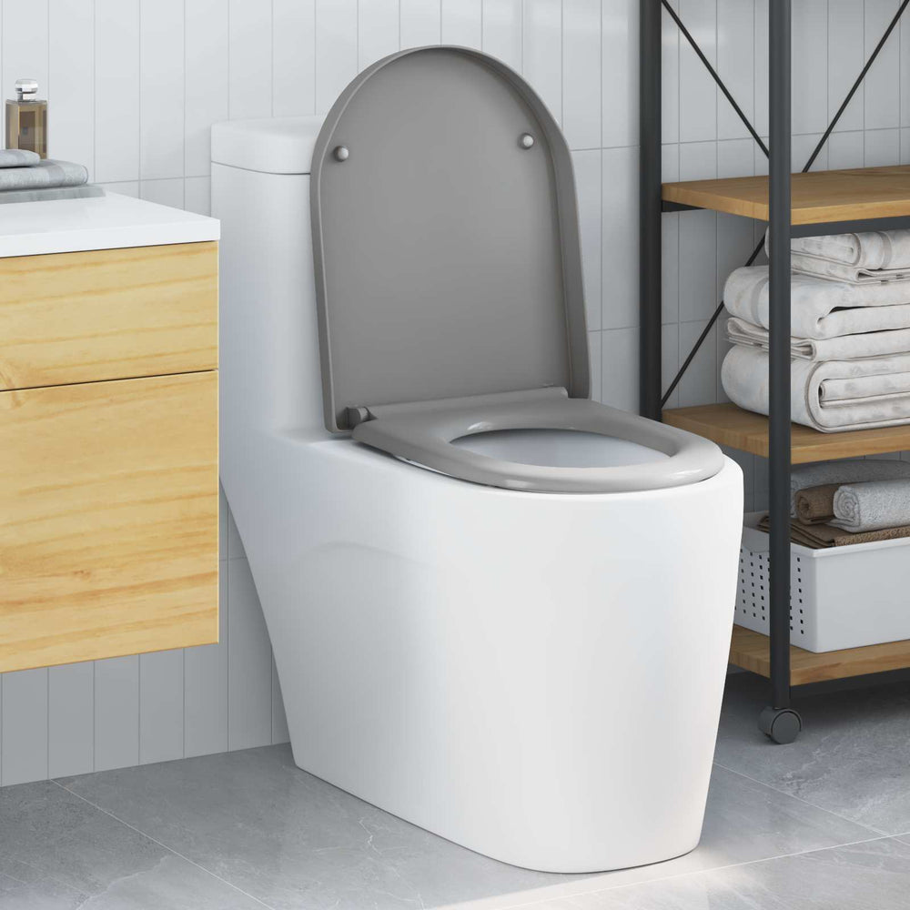Quick Release Toilet Seat Grey 46.2 x 36 x 4.3 cm
