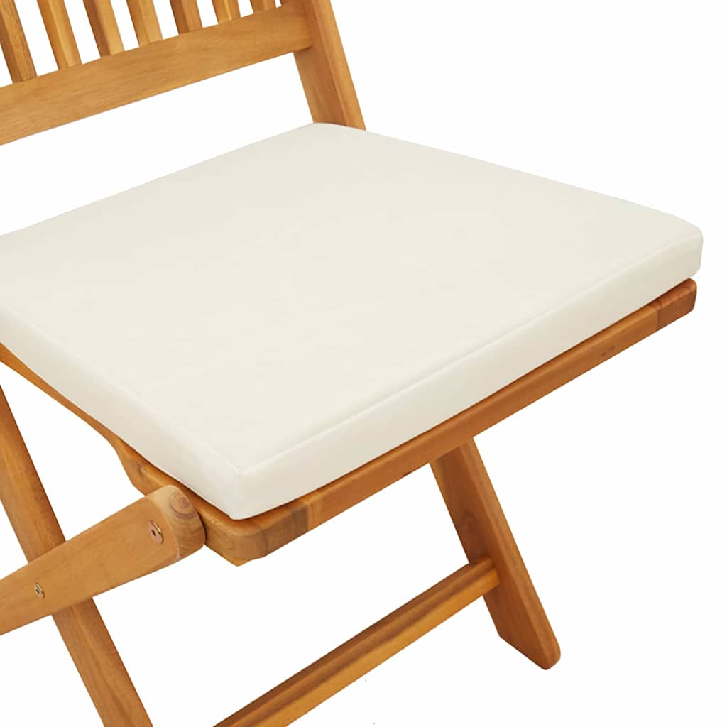 Foldable chair with cushion 4 pcs White 49 x 57.5 x 92cm