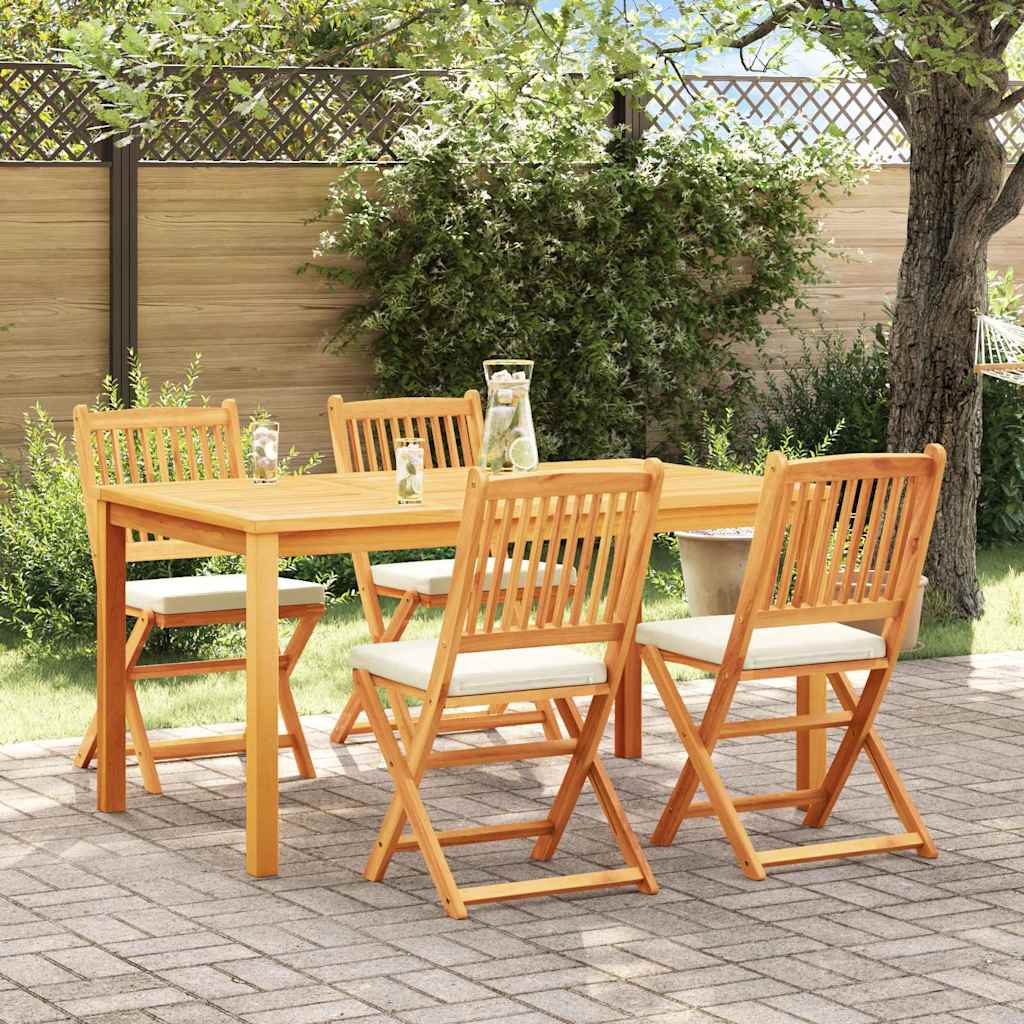 Foldable chair with cushion 4 pcs White 49 x 57.5 x 92cm