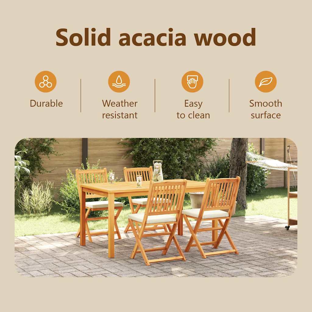 Foldable chair with cushion 4 pcs White 49 x 57.5 x 92cm
