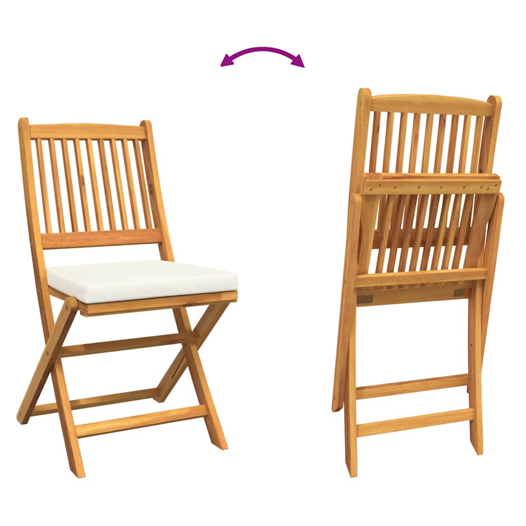 Foldable chair with cushion 4 pcs White 49 x 57.5 x 92cm