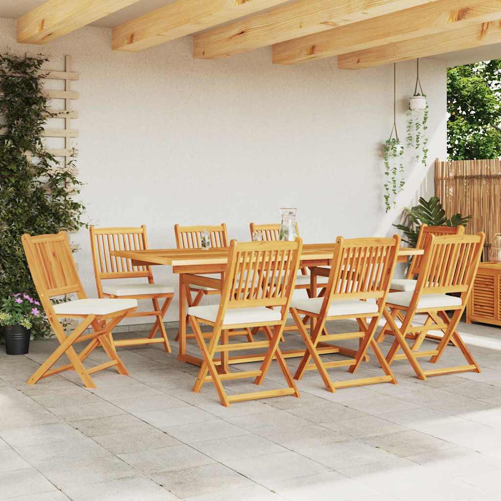 Sulankstoma kėdė su pagalve 8 pcs Balta 49 x 57.5 x 92cm