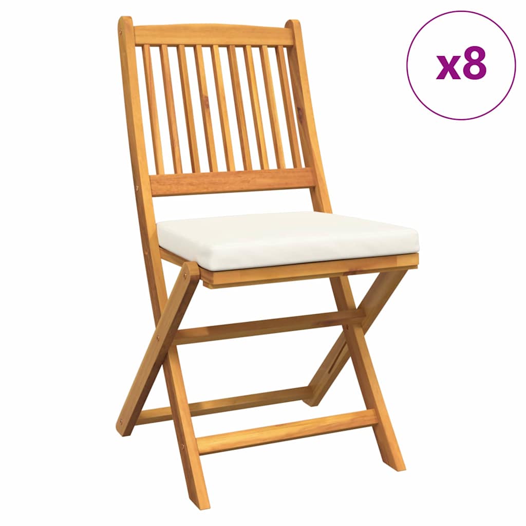 Sulankstoma kėdė su pagalve 8 pcs Balta 49 x 57.5 x 92cm