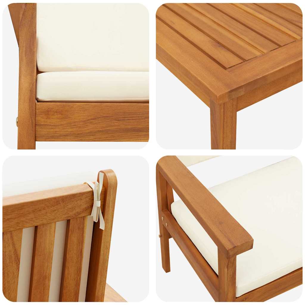 3-piece garden sofa set with cushions, durable acacia wood furniture
