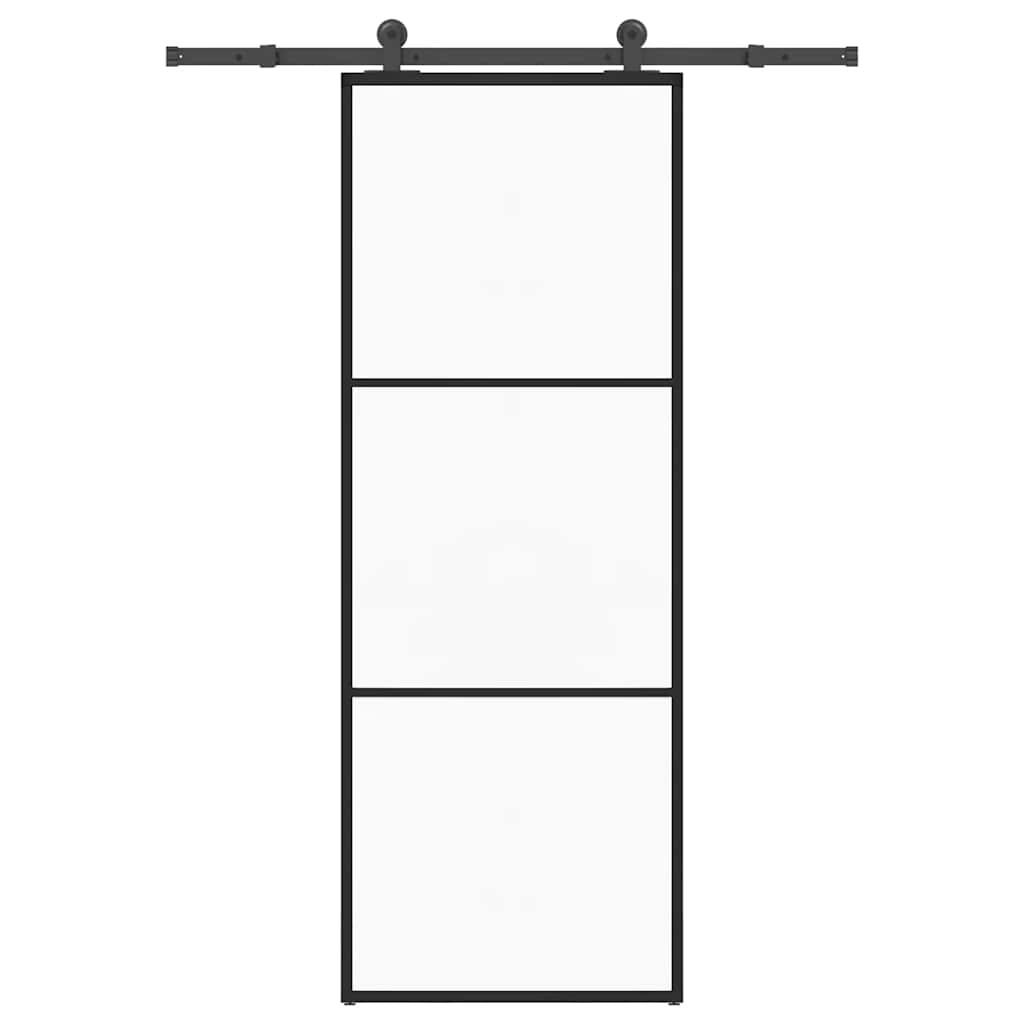 Sliding door with fitting kit, 76x205cm, ESG and aluminium