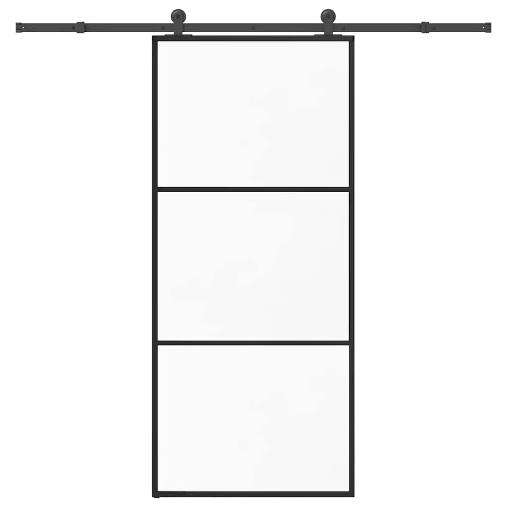 Sliding door with accessory kit, 90x205cm, ESG and aluminum