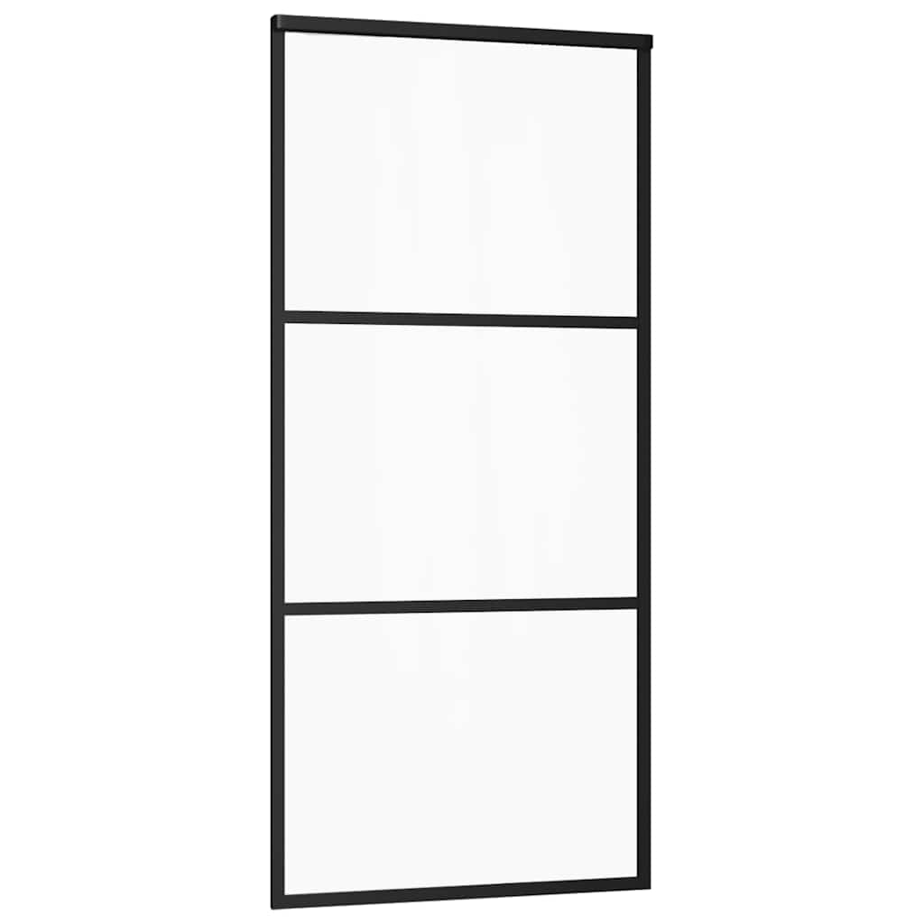 Sliding door with accessory kit, 90x205cm, ESG and aluminum