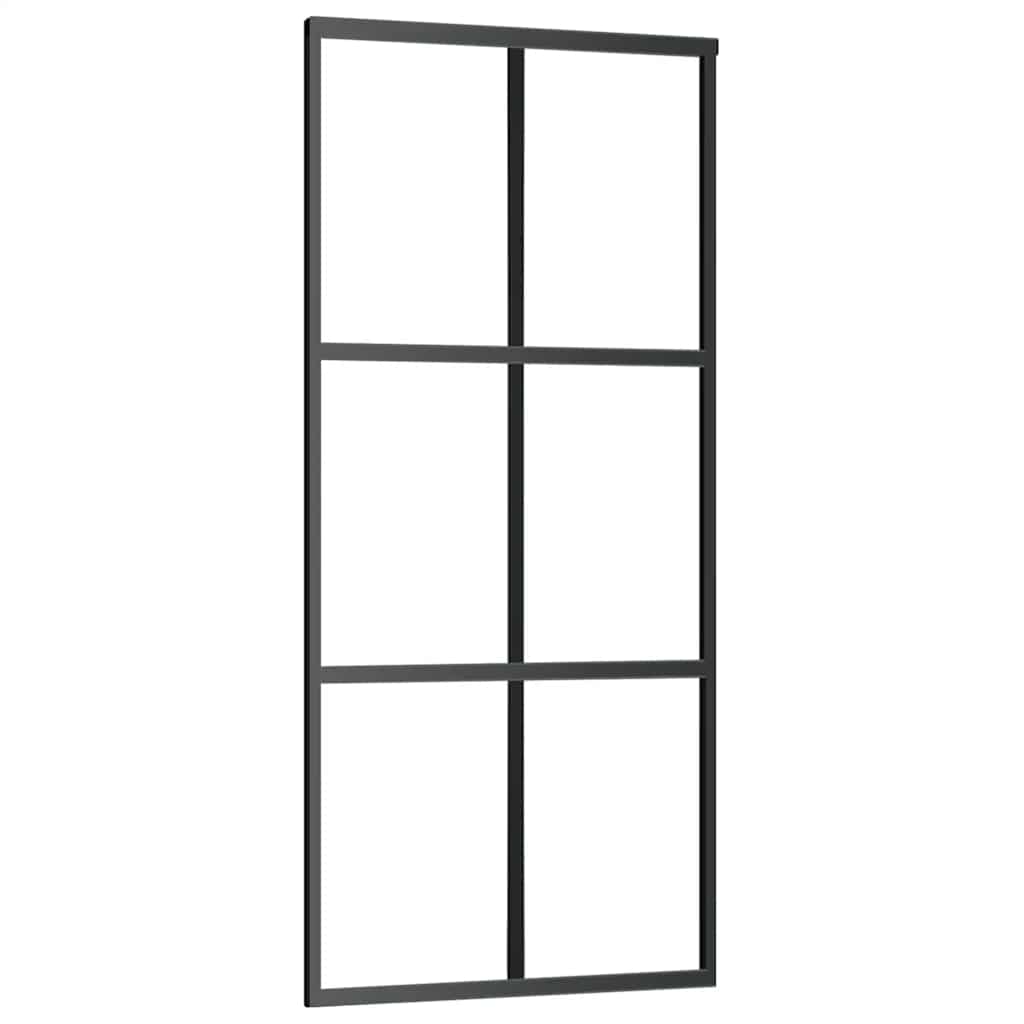 Sliding door with accessory kit, 90x205cm, ESG and aluminum
