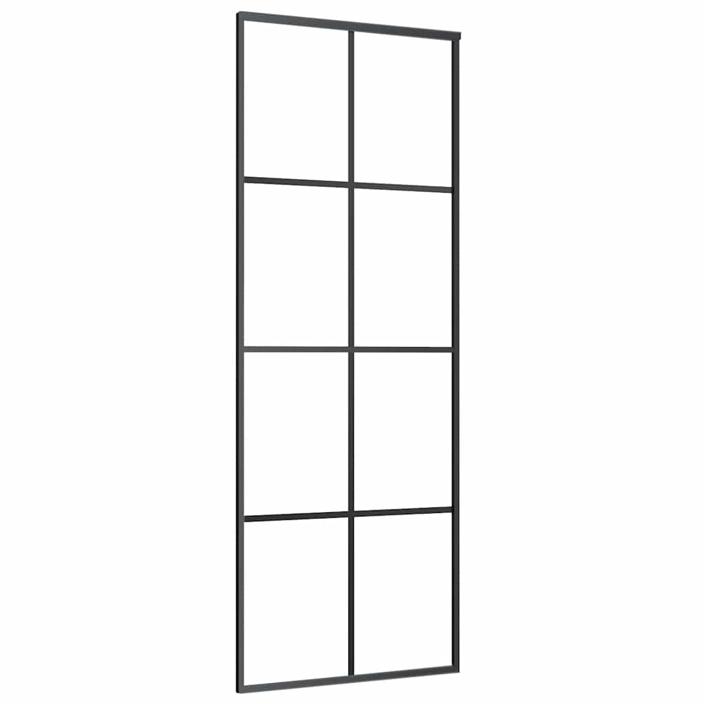 Sliding door with fitting kit, 76x205cm, ESG and aluminium