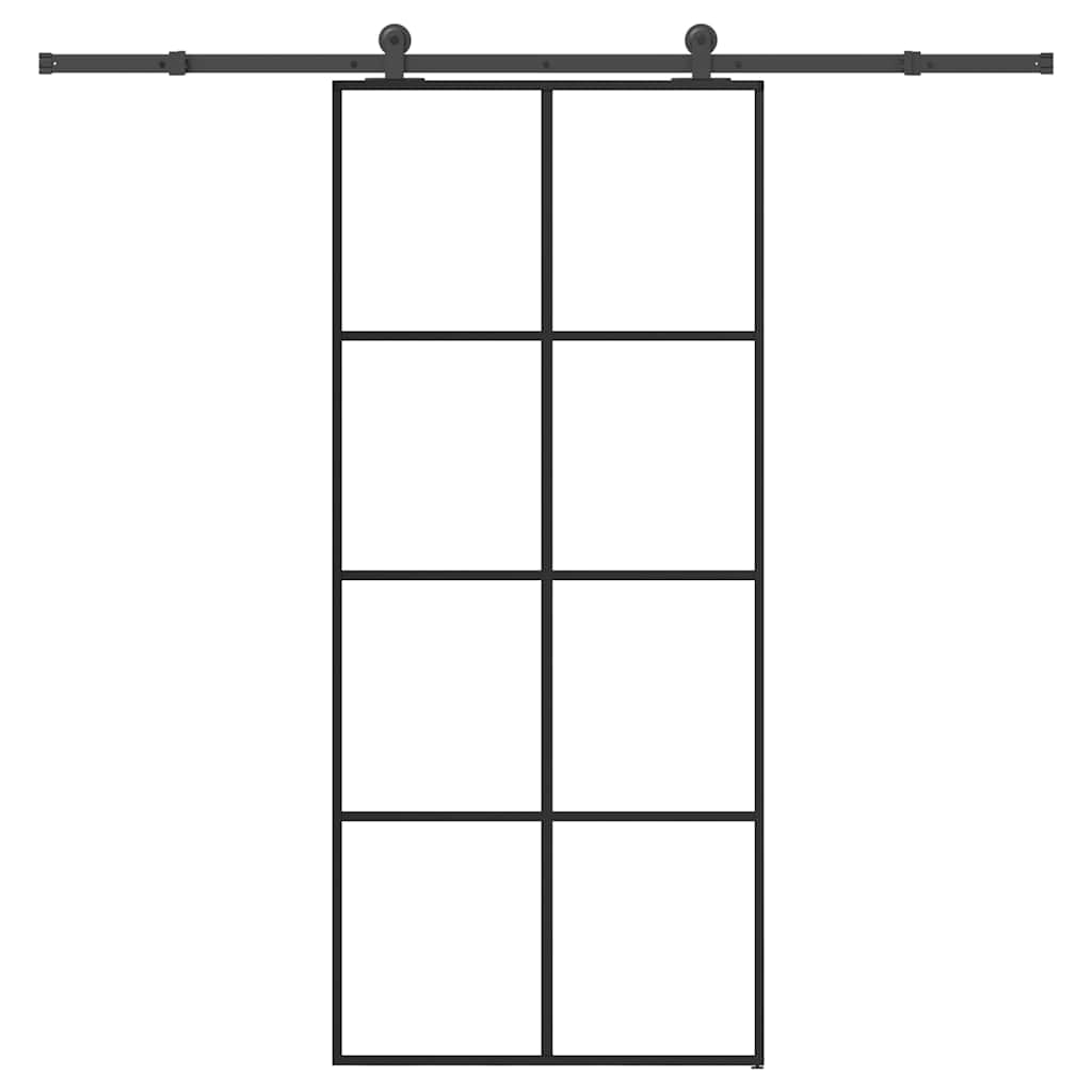 Stumdomos durys su įrangos rinkiniu, 90x205cm, ESG ir aliuminis
