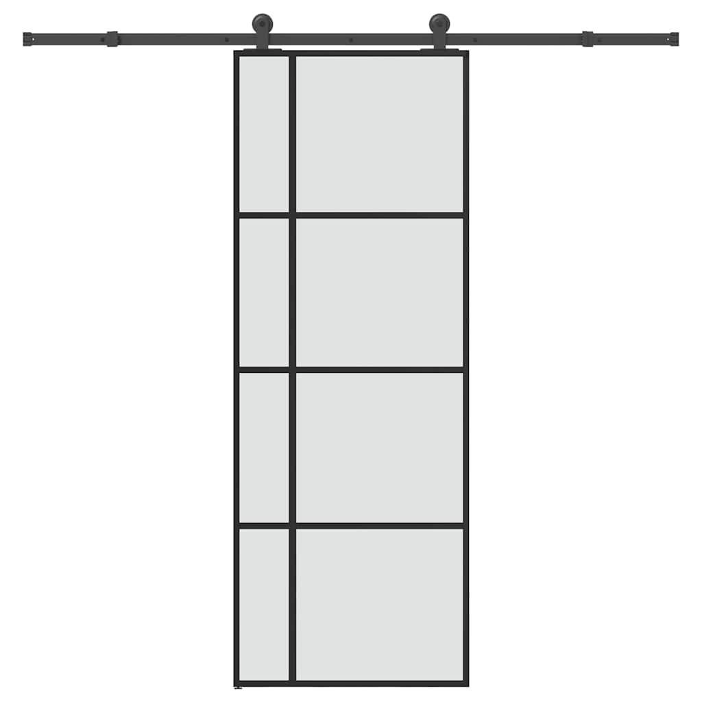 Sliding door with fitting kit, 76x205cm, ESG and aluminium