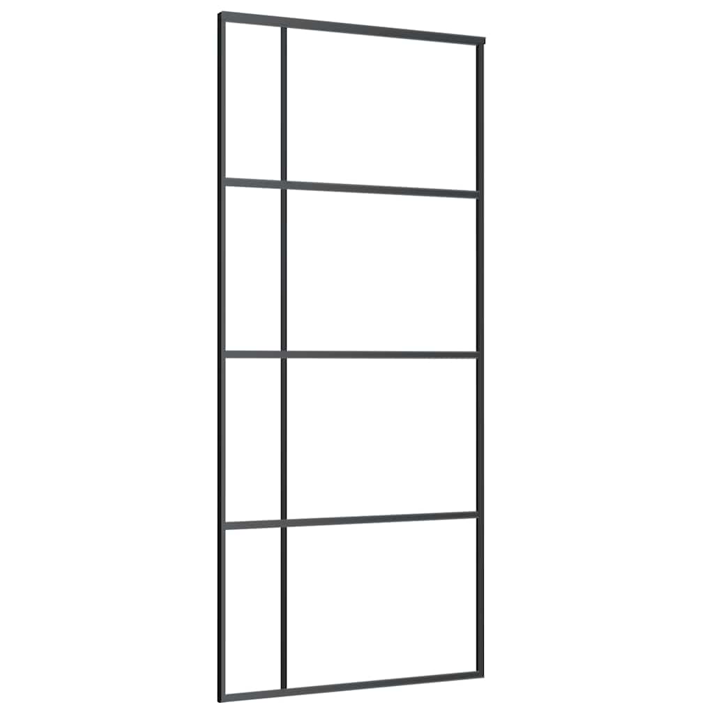Sliding door with accessory kit, 90x205cm, ESG and aluminum