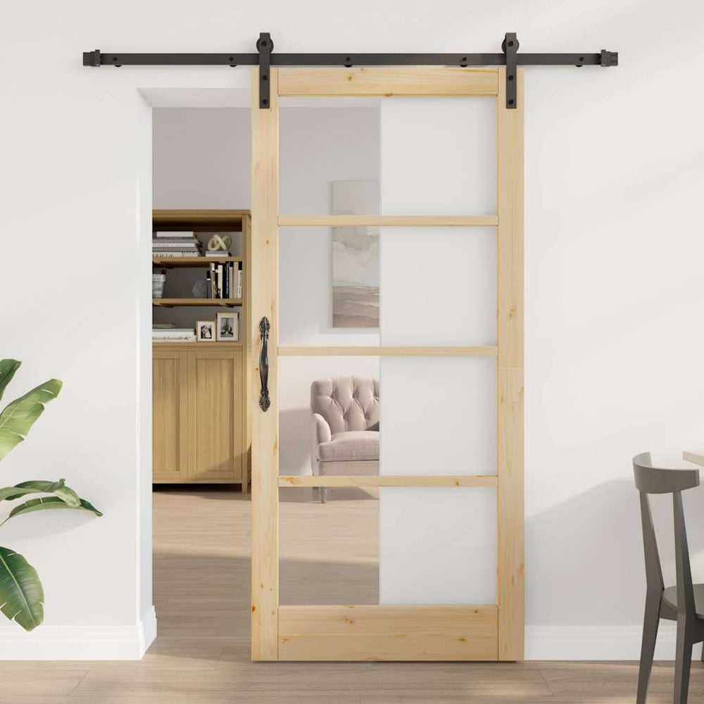 Slankios durys ORKDAL Natūrali ir juoda 93 x 202 cm