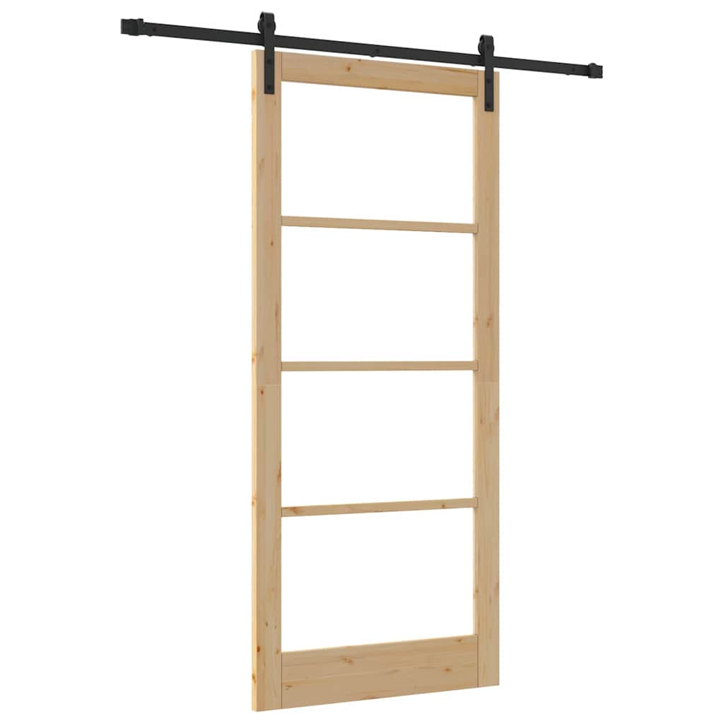 Bīdāmās durvis ORKDAL dabīgā krāsā un melnas 93 x 211 cm