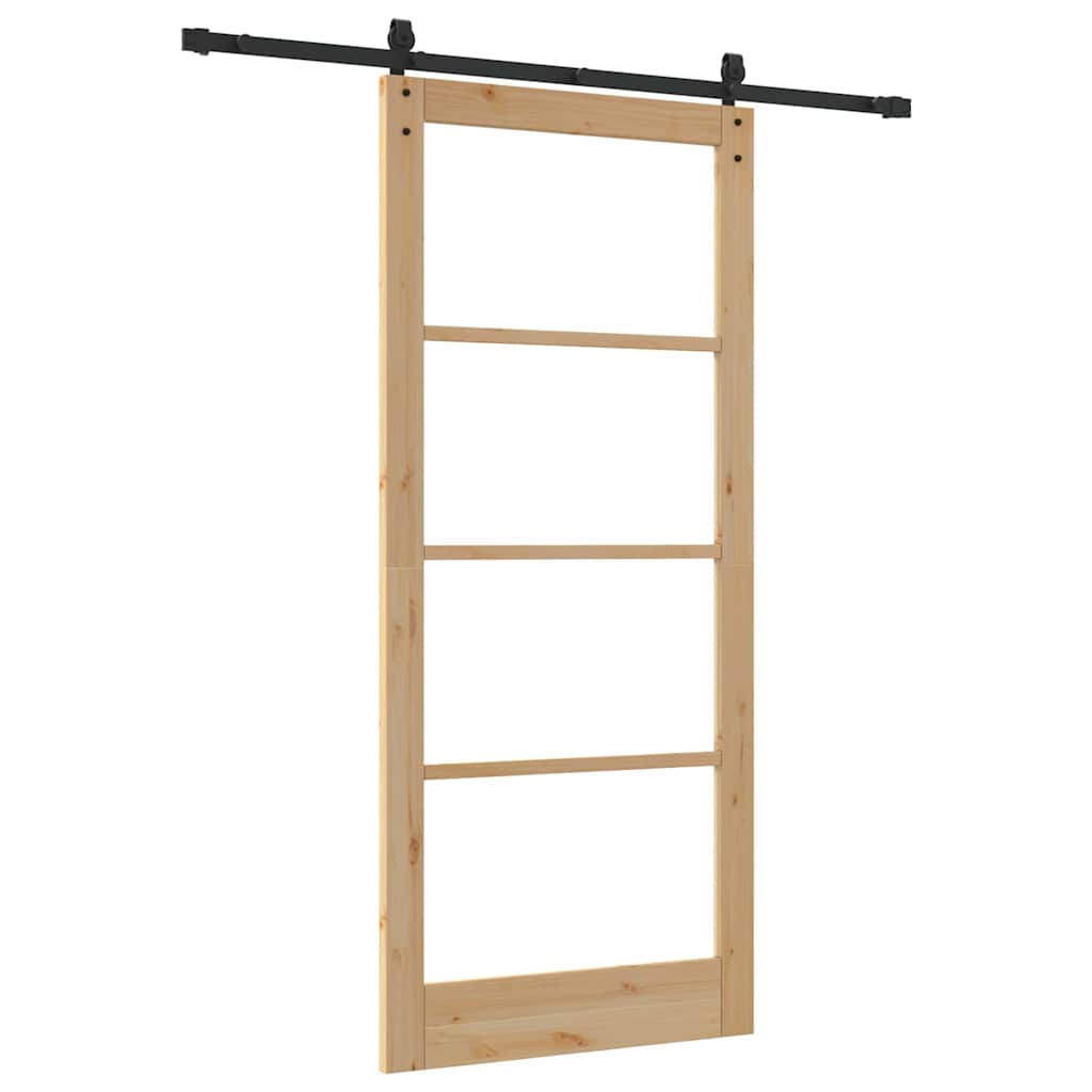 Bīdāmās durvis ORKDAL dabīgā krāsā un melnas 93 x 211 cm
