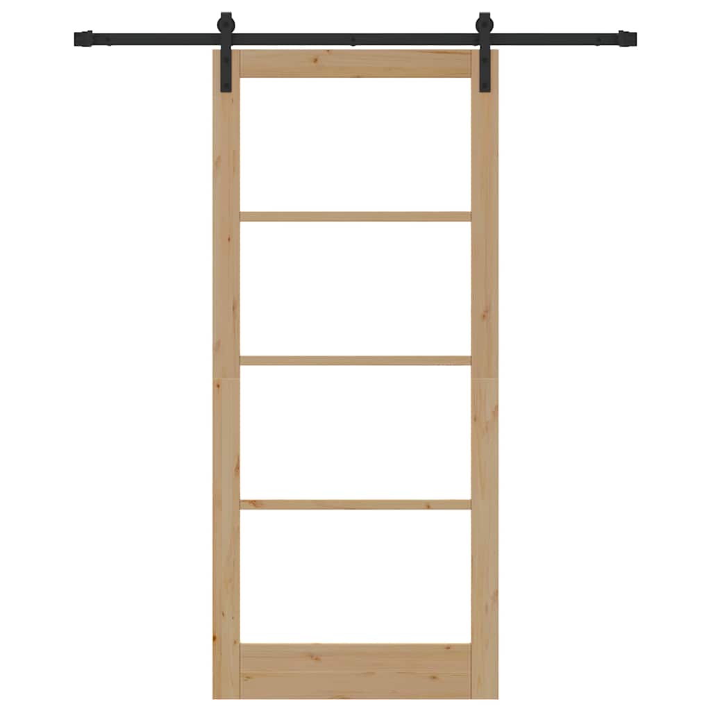 Bīdāmās durvis ORKDAL dabīgā krāsā un melnas 93 x 211 cm
