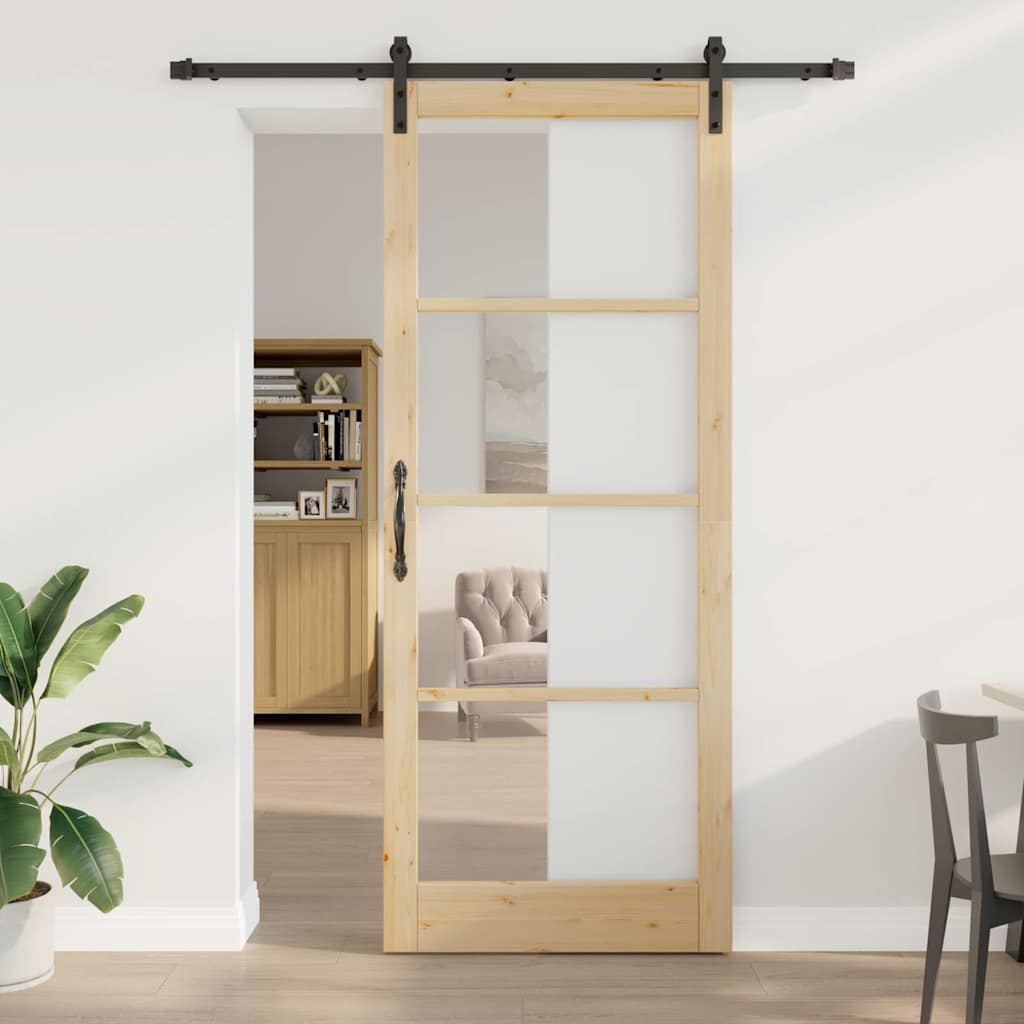 Slankios durys ORKDAL Natūrali ir juoda 93 x 232 cm