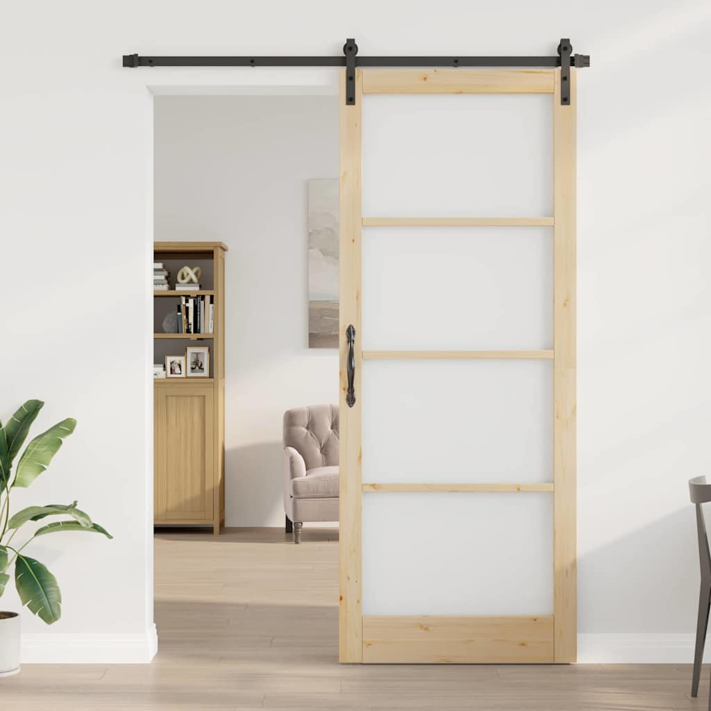 Slankios durys ORKDAL Natūrali ir juoda 93 x 232 cm