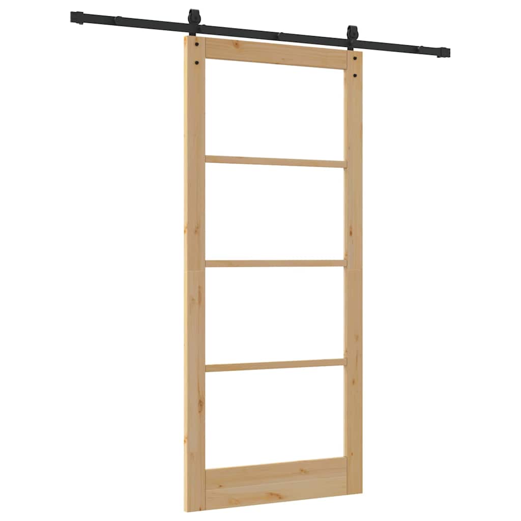 Bīdāmās durvis ORKDAL, dabiska krāsa/melns, 93x211 cm