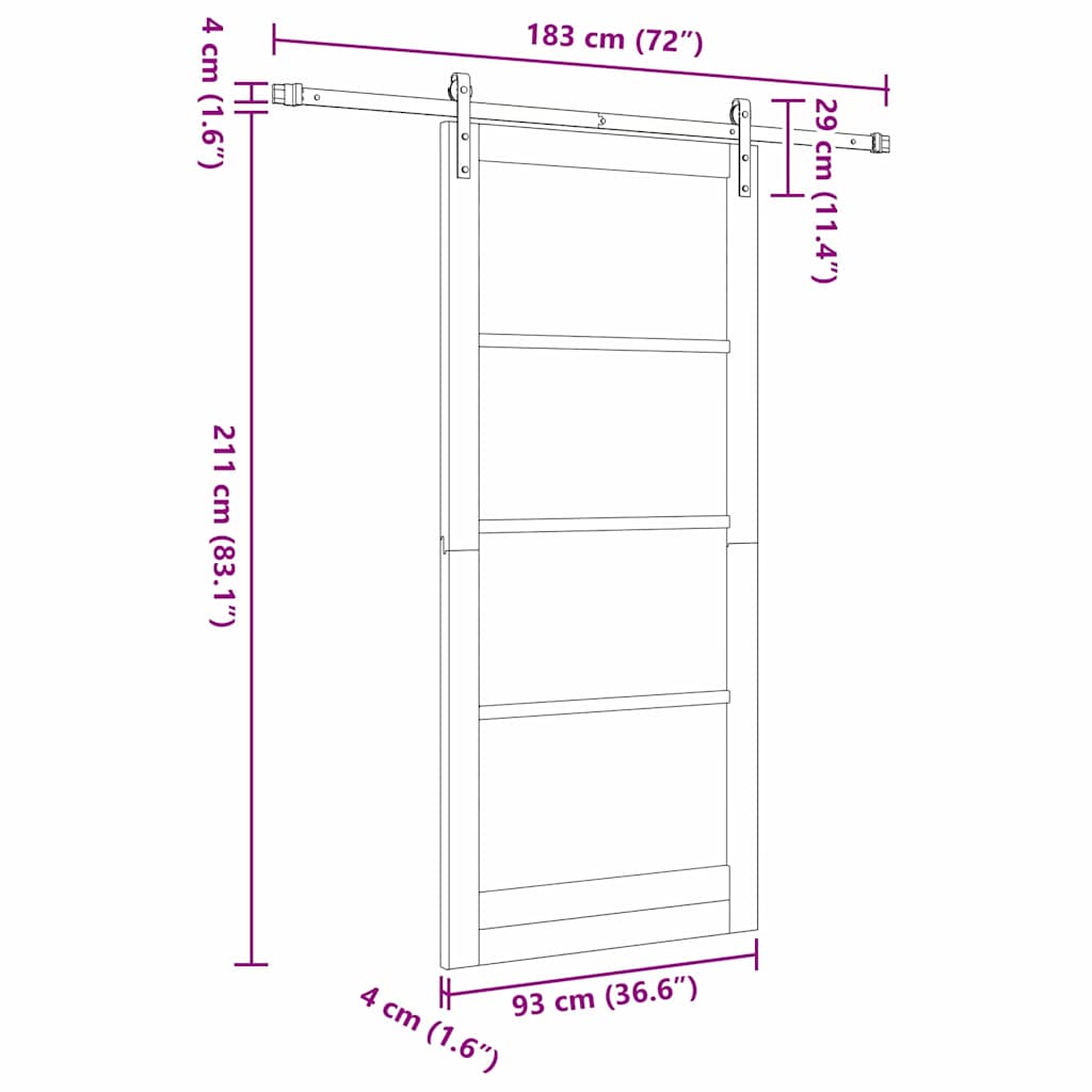 Slankios durys ORKDAL Natūrali 93 x 211 cm