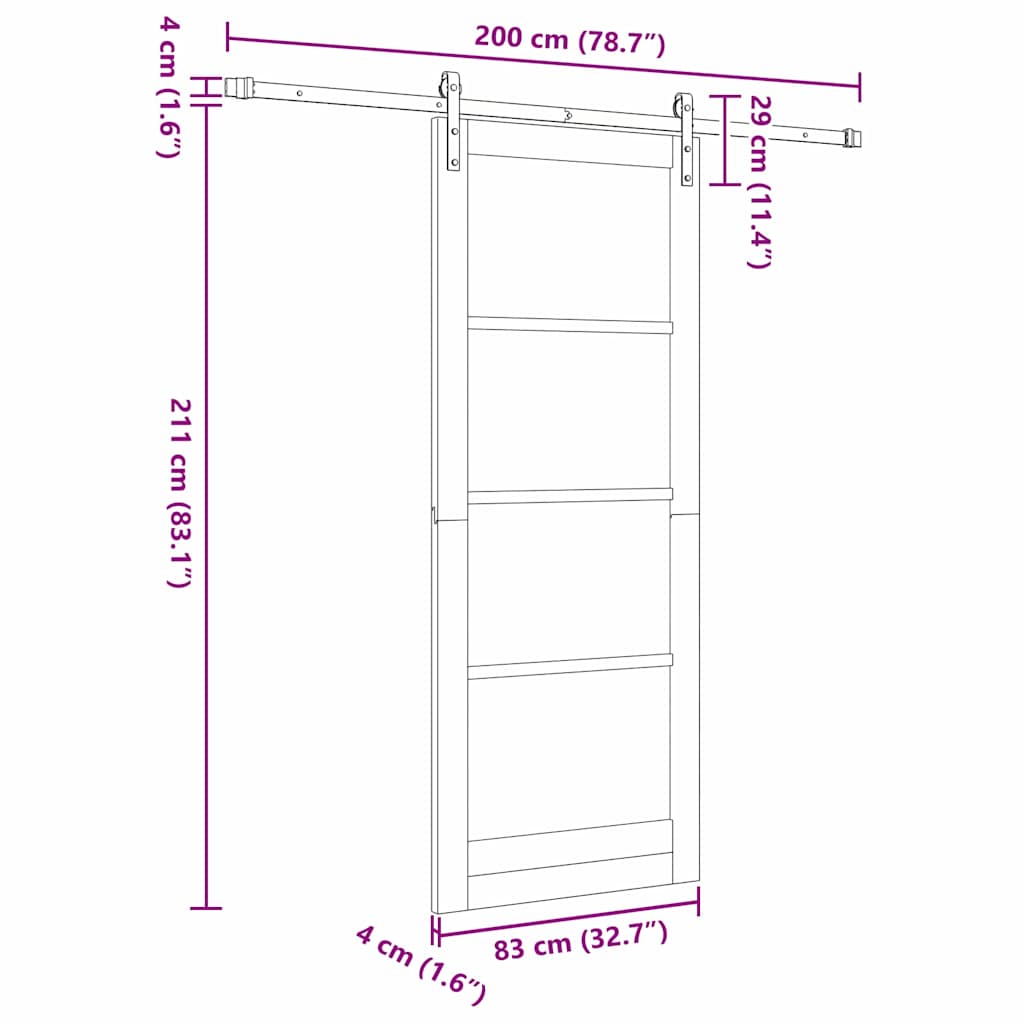 Slankios durys ORKDAL Balta 83 x 211 cm