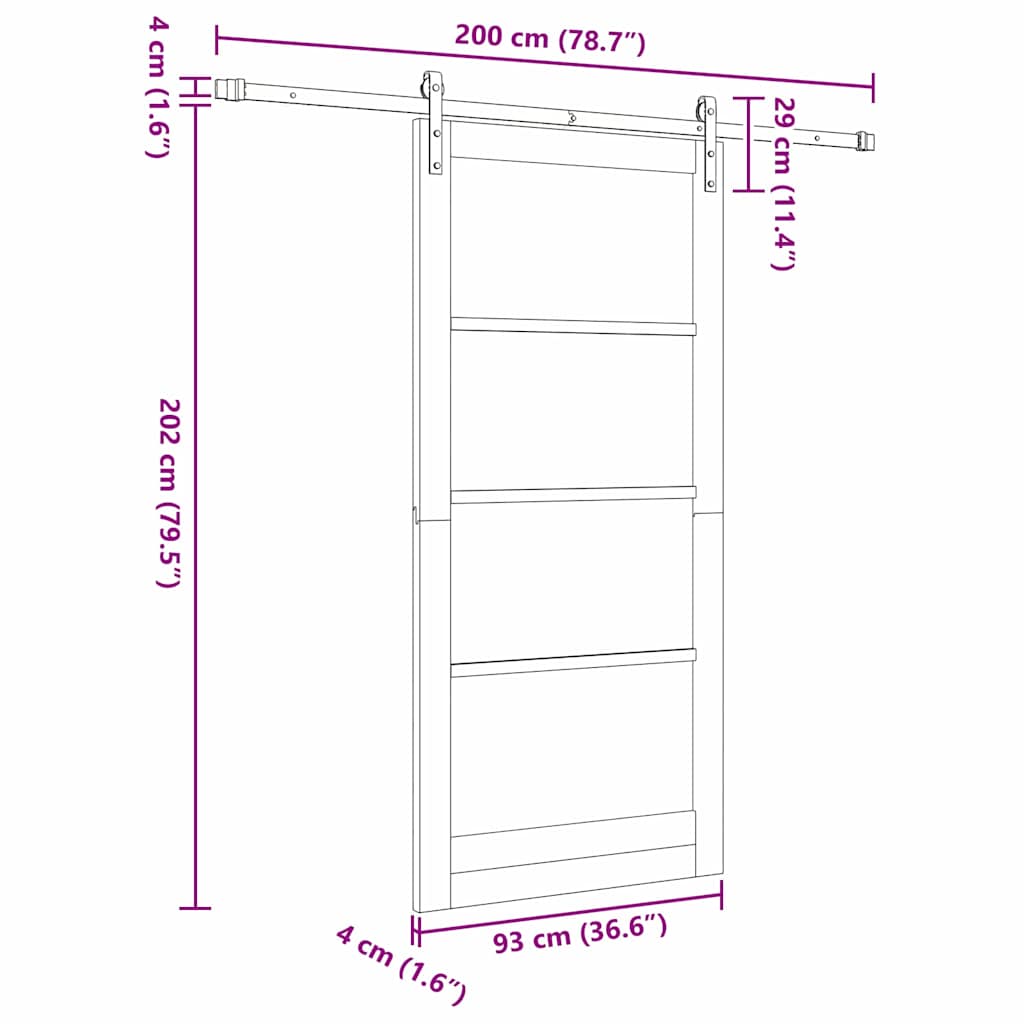 Slankios durys ORKDAL Natūrali 93 x 202 cm