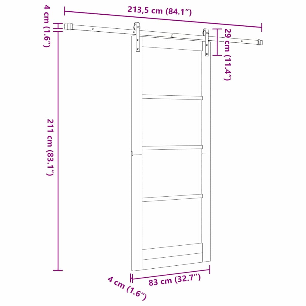 Slankios durys ORKDAL Balta 83 x 211 cm