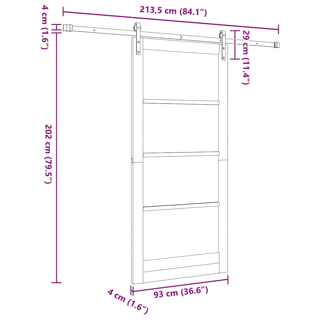 Slankios durys ORKDAL Natūrali 93 x 202 cm