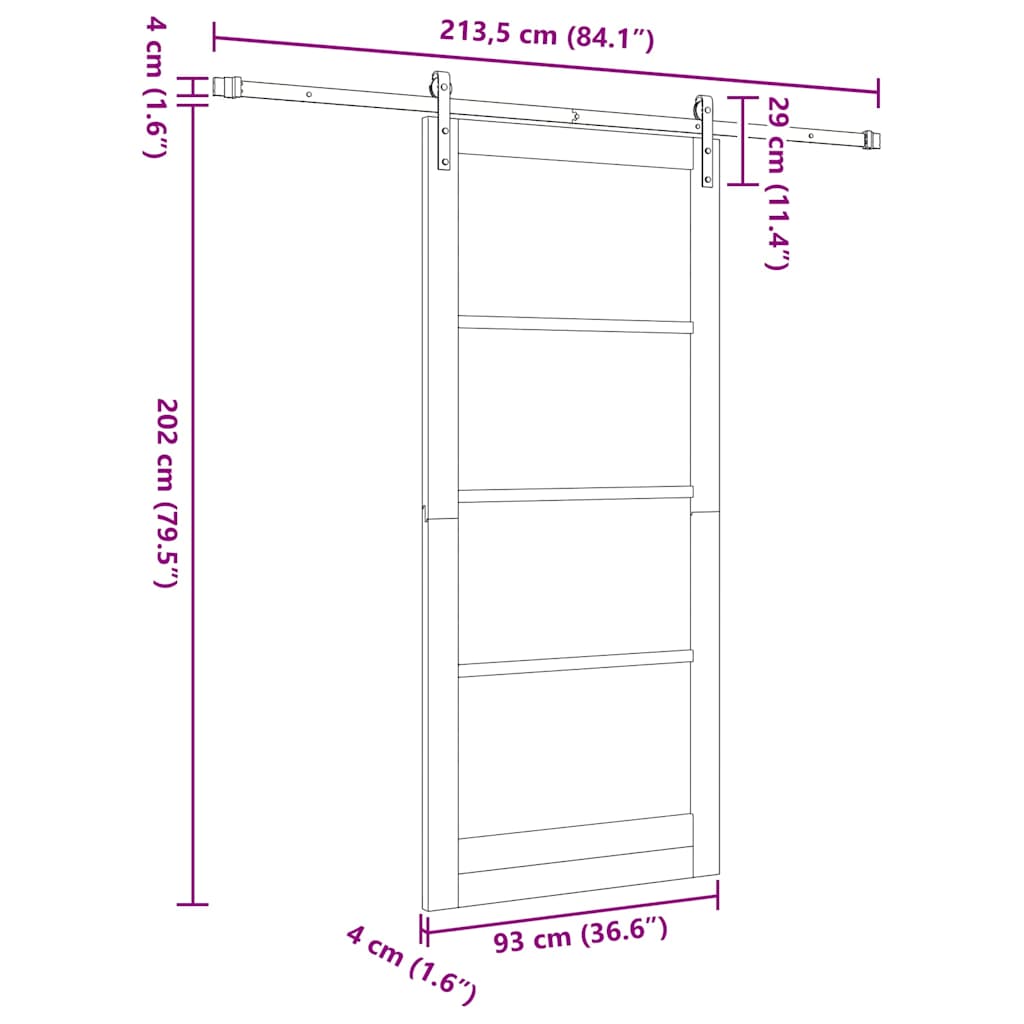 Slankios durys ORKDAL Natūrali 93 x 211 cm