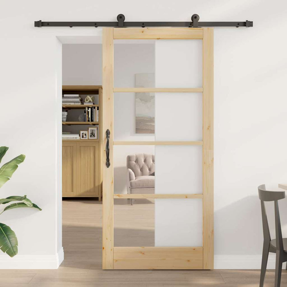 Slankios durys ORKDAL Natūrali ir juoda 93 x 202 cm
