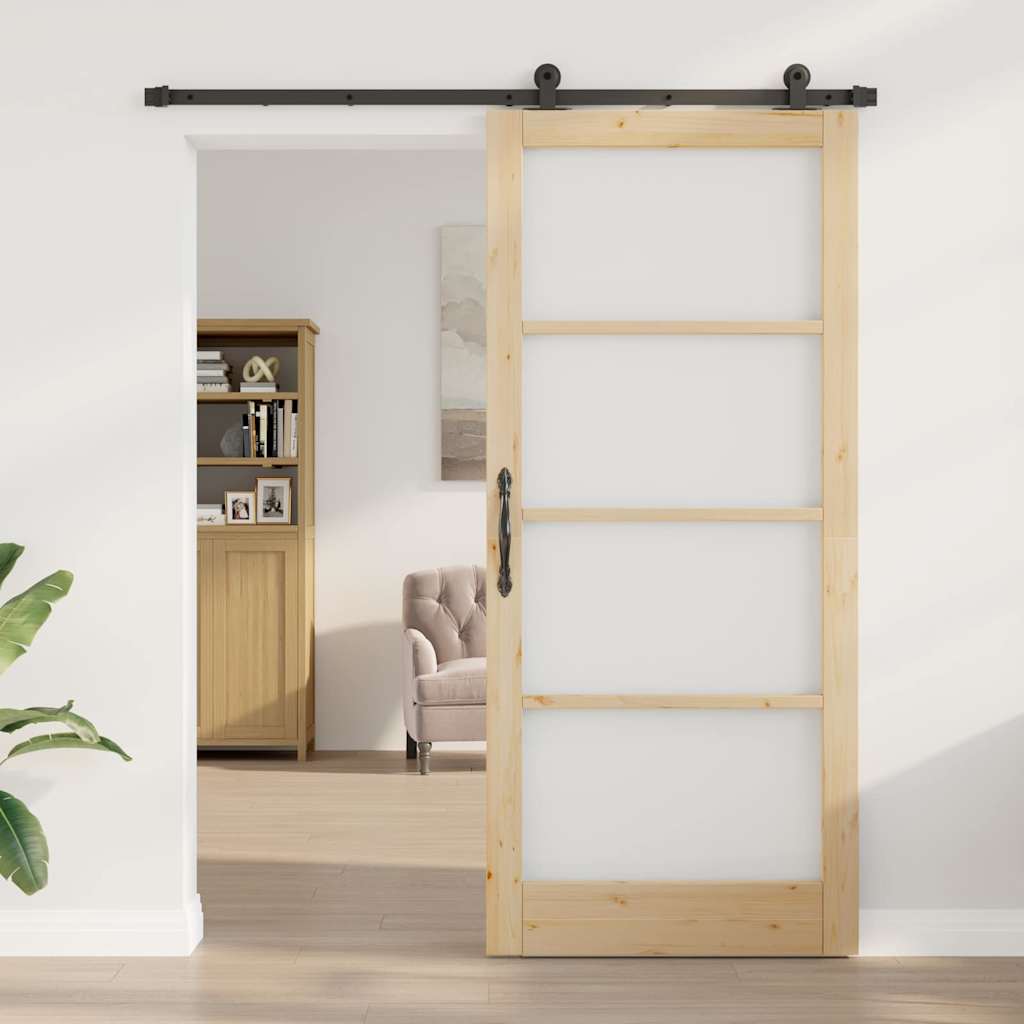 Bīdāmās durvis ORKDAL, dabīgas/melnas, 93 x 211 cm