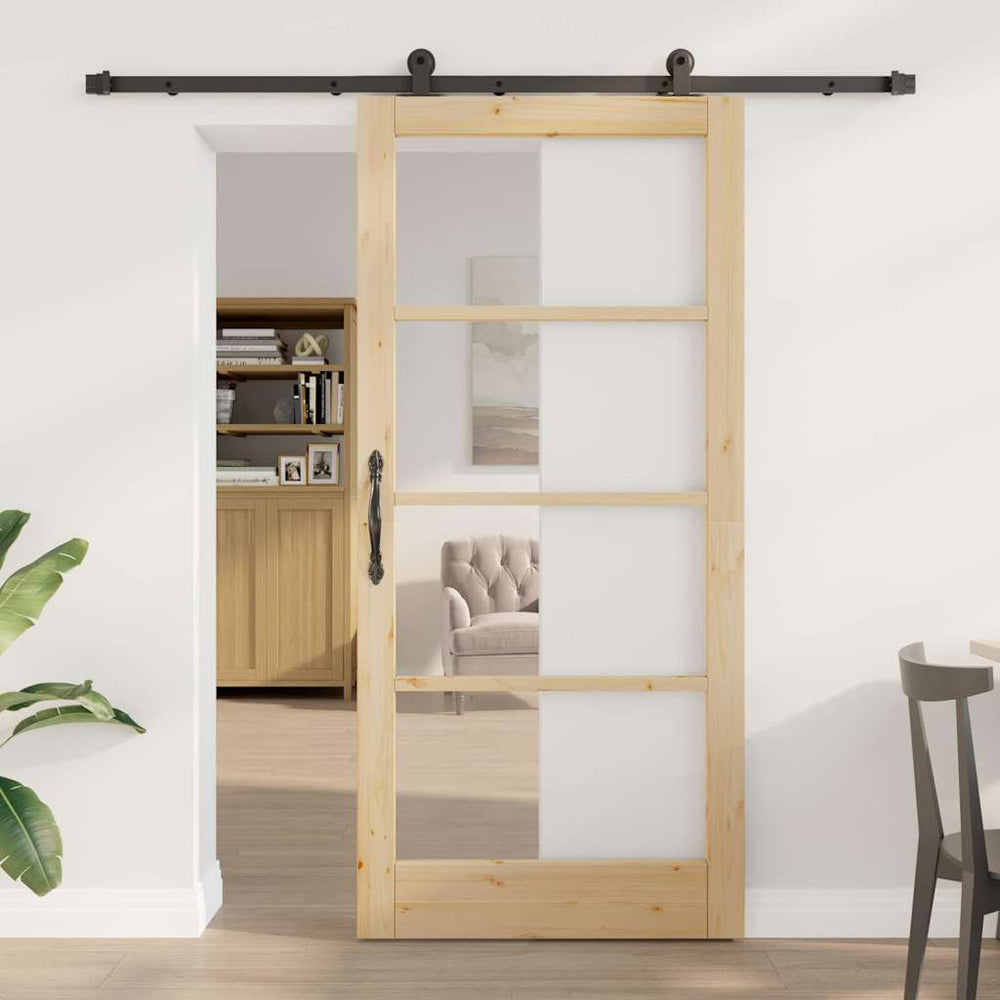 Slankios durys ORKDAL Natūrali ir juoda 93 x 202 cm