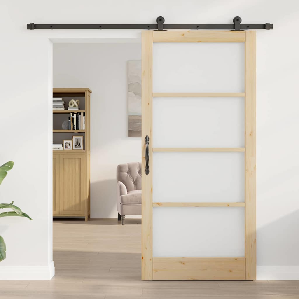 Bīdāmās durvis ORKDAL Naturālas krāsas/melnas 93 x 202 cm