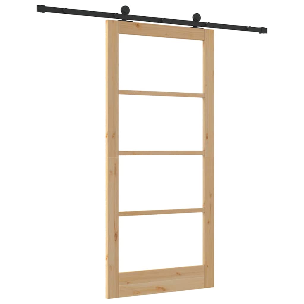 Bīdāmās durvis ORKDAL Naturālas krāsas/melnas 93 x 202 cm