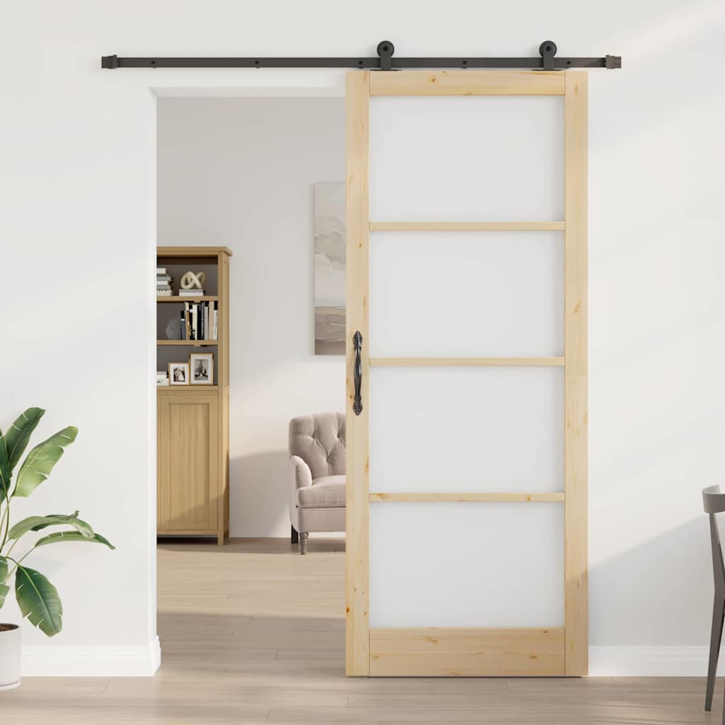 Bīdāmās durvis ORKDAL, dabīgs/melns, 93x232 cm