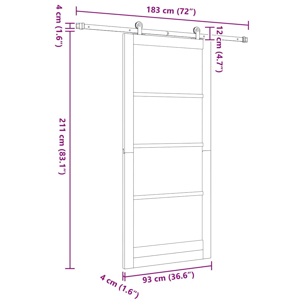 Sliding door ORKDAL Natural 93 x 211 cm