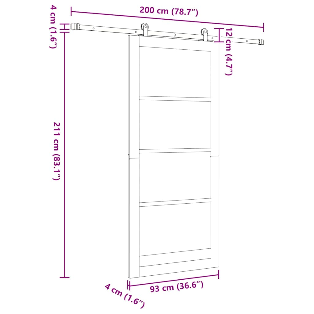Slankios durys ORKDAL Balta 93 x 211 cm