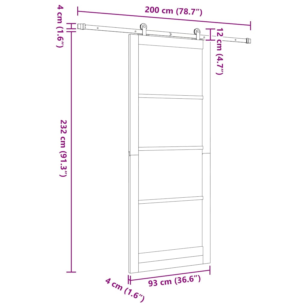 Slankios durys ORKDAL Natūrali 93 x 232 cm