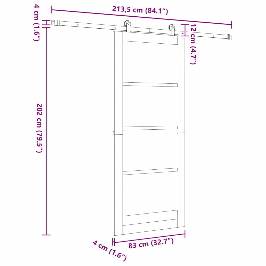 Sliding door ORKDAL White 83 x 202 cm