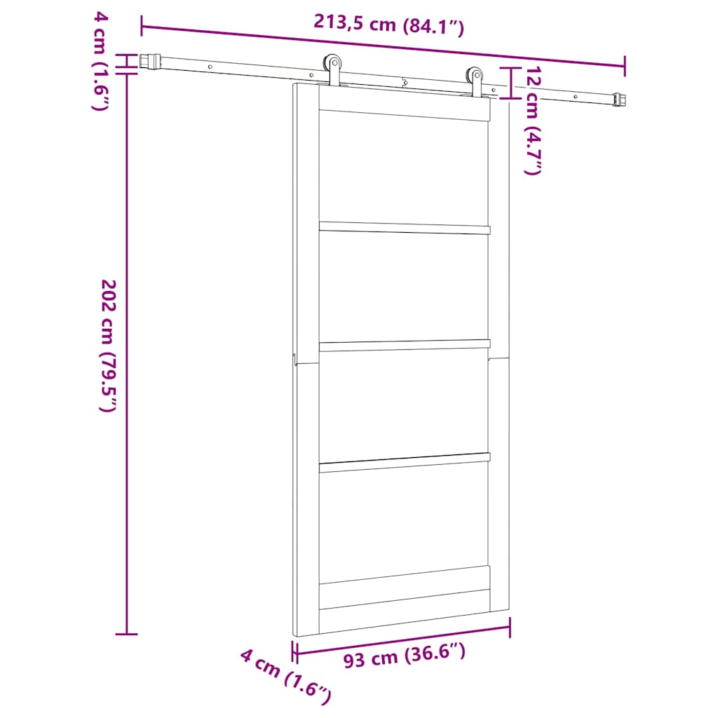Slankios durys ORKDAL Balta 93 x 202 cm