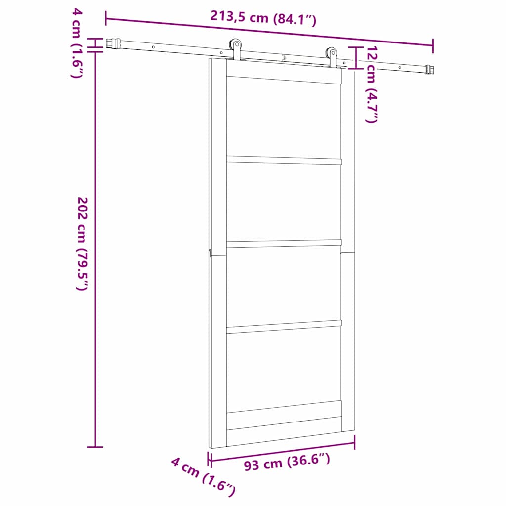Slankios durys ORKDAL Balta 93 x 211 cm