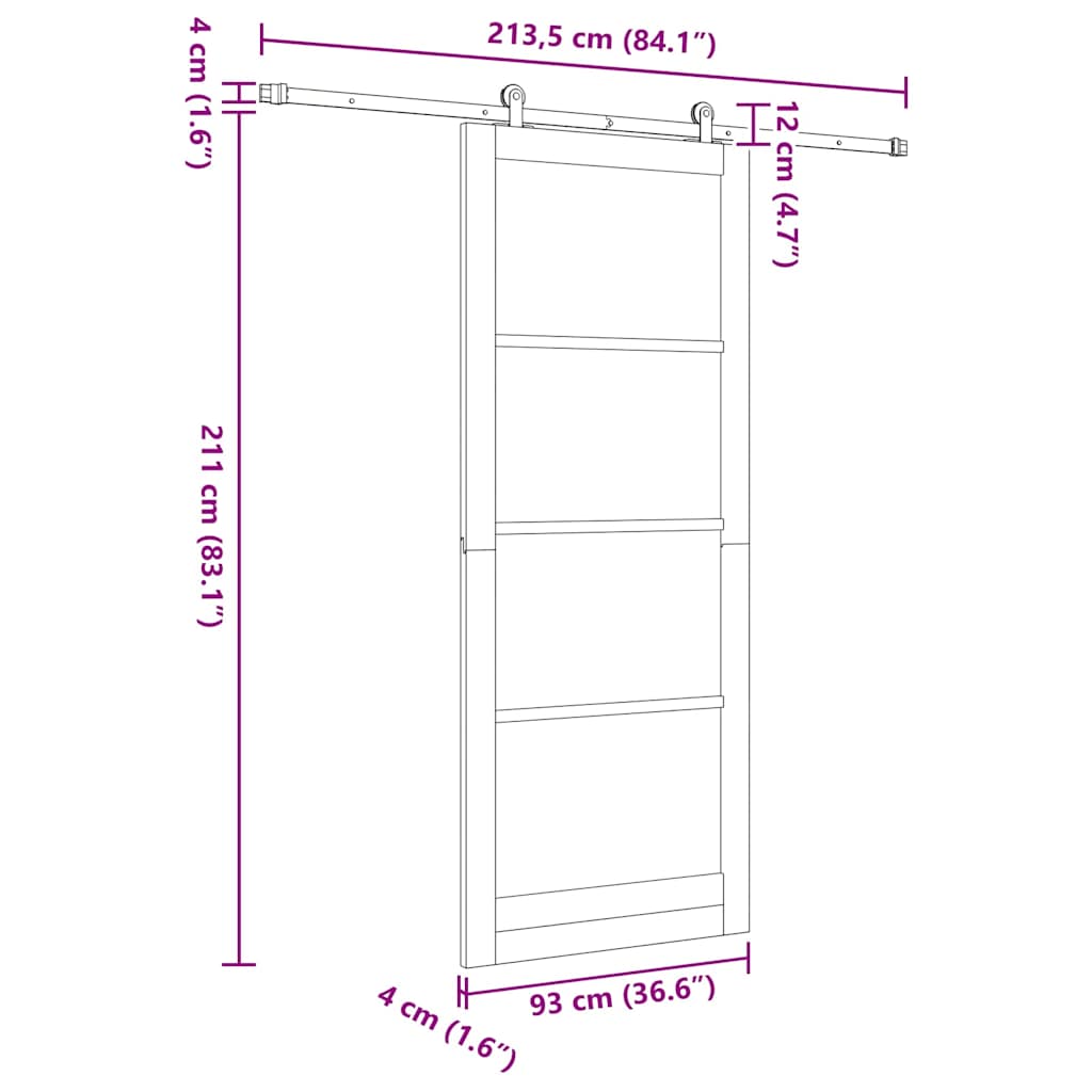 Slankios durys ORKDAL Balta 93 x 232 cm