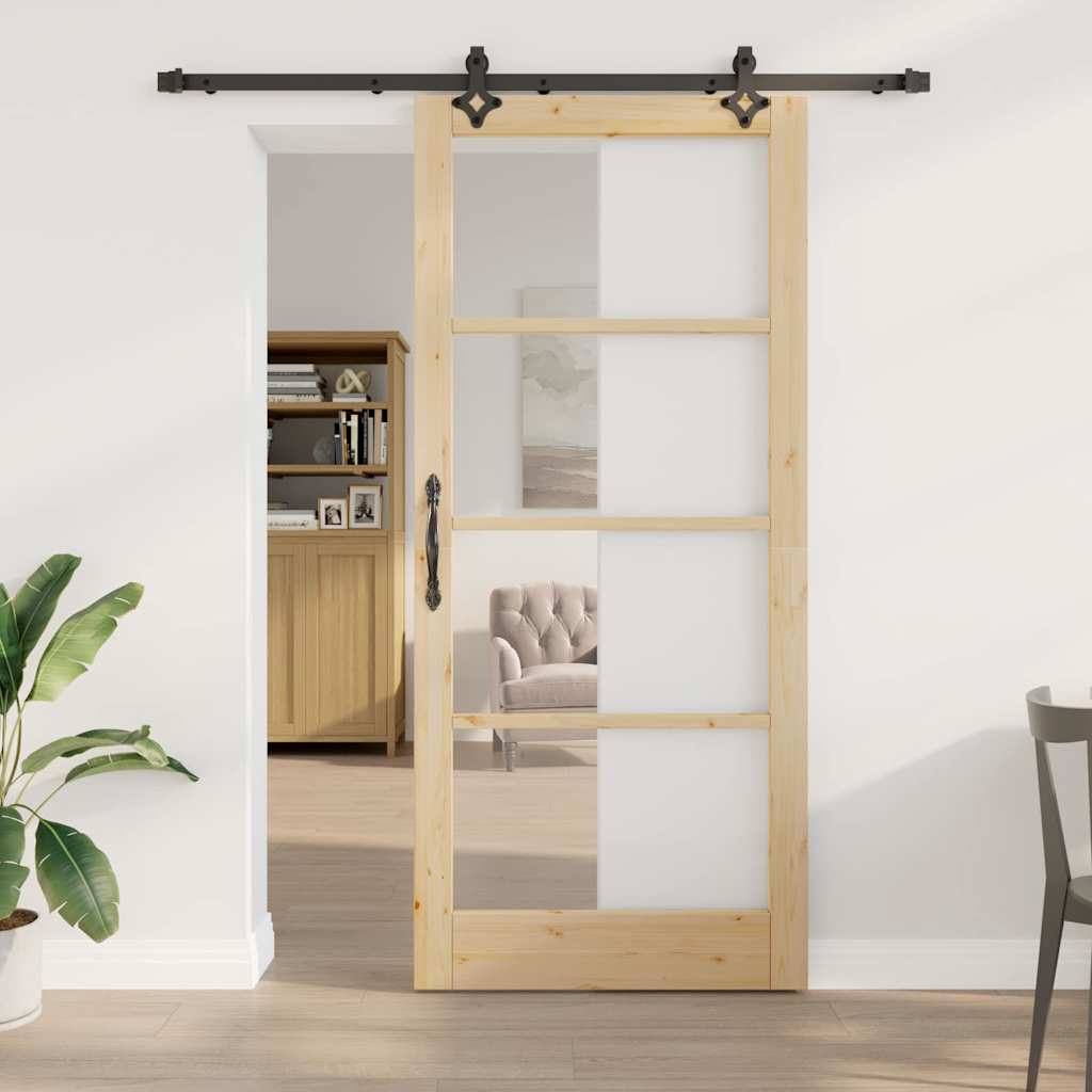Slankios durys ORKDAL Natūrali ir juoda 93 x 211 cm