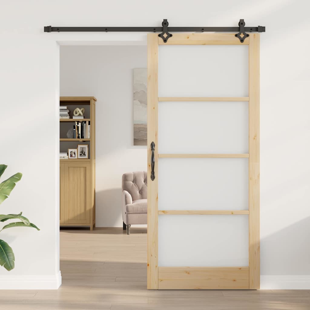 Slankios durys ORKDAL Natūrali ir juoda 93 x 211 cm