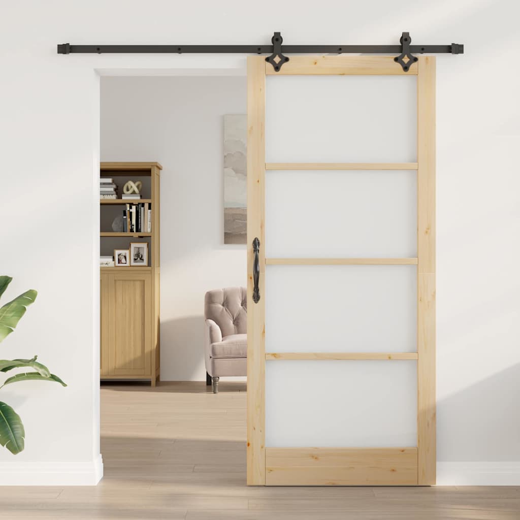 Sliding door ORKDAL Natural and black 93 x 211 cm